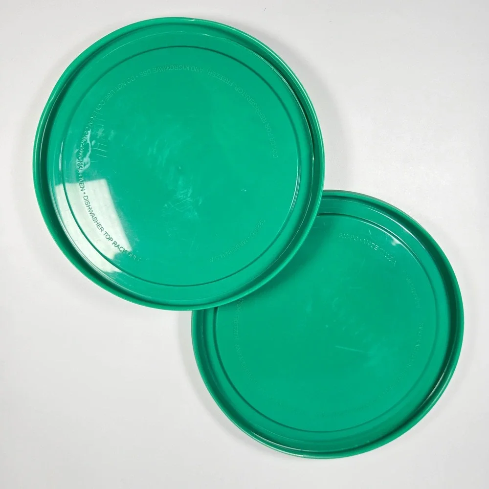Pyrex 322-PC Emerald Green 1 Quart 950 ml Round Replacement Lids Set of 2 USA